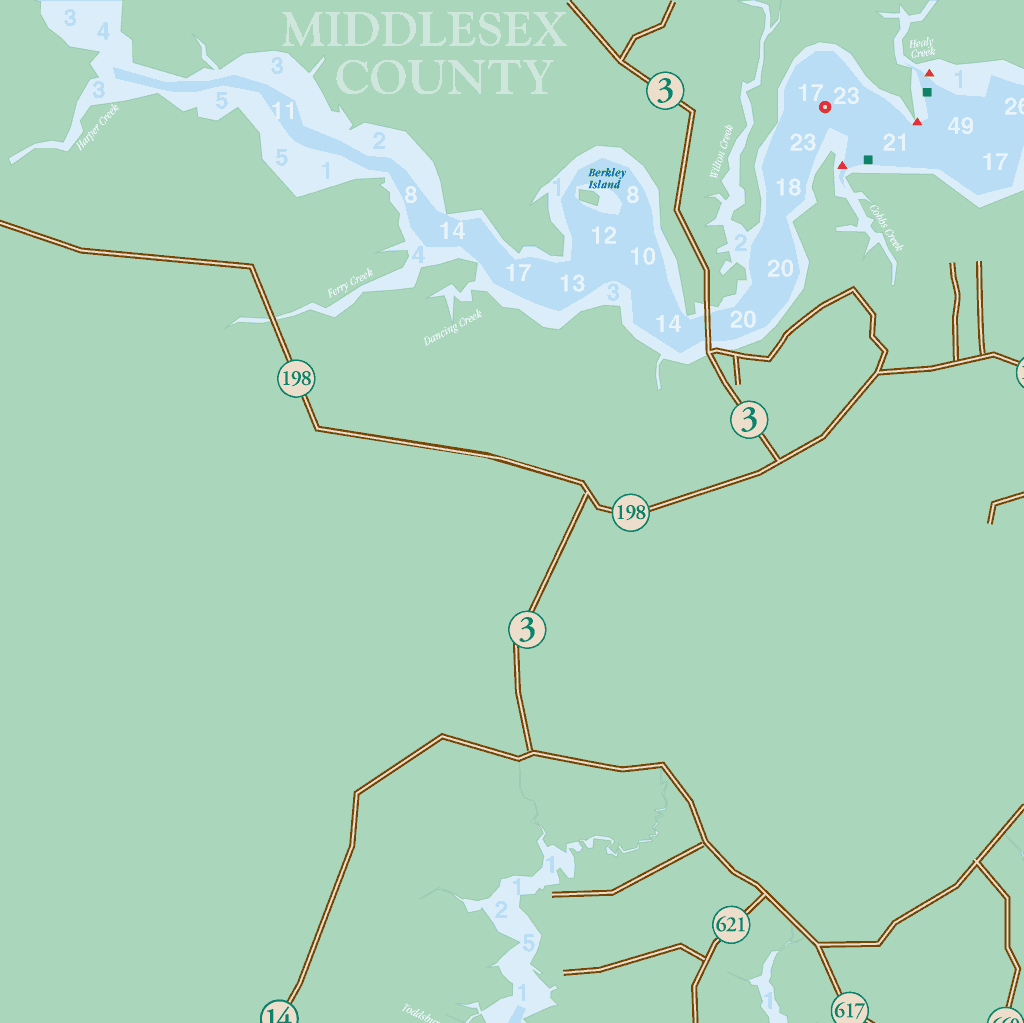 Upper Piankatank River, Middlesex County, Mathews County, Gloucester County, Virginia, Navigation Planning Chart