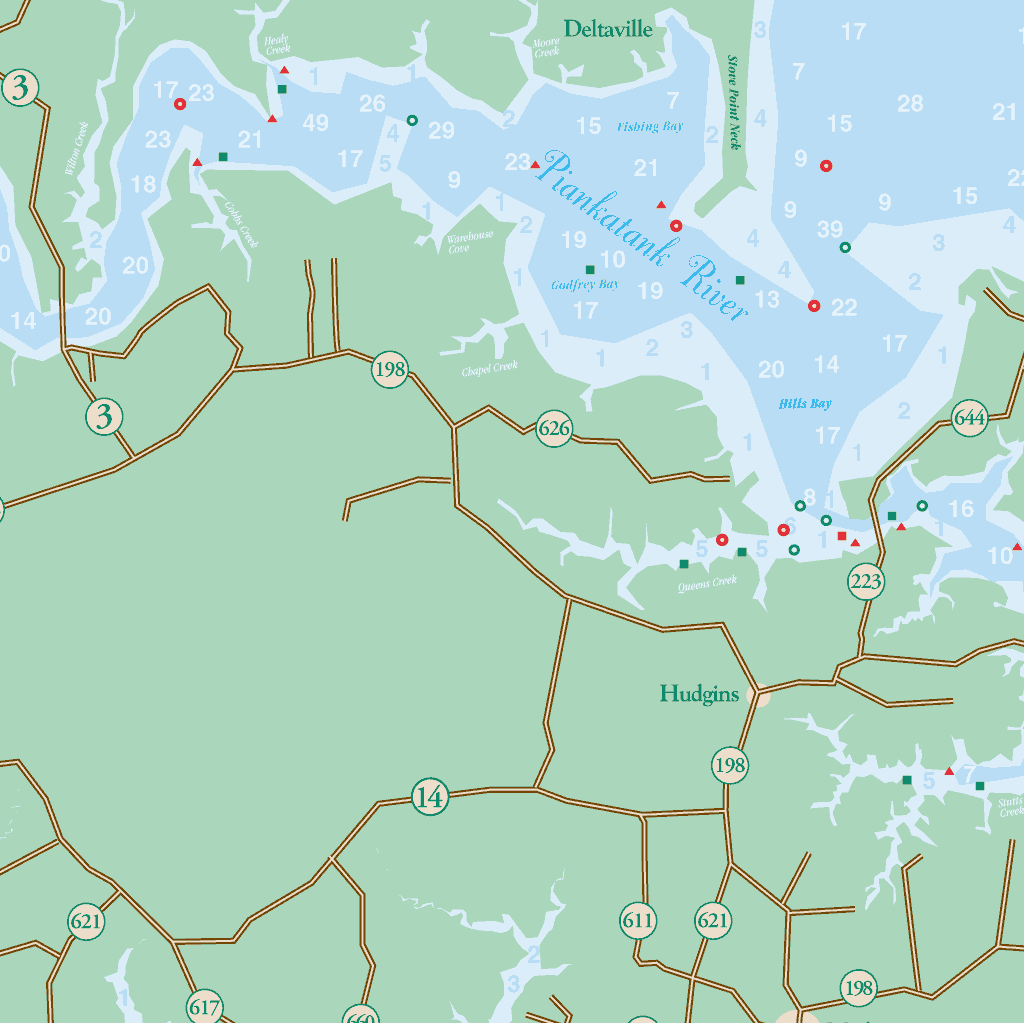 Lower Piankatank River, Deltaville,, Gwynn's Island, Virginia, Navigation Planning Chart